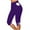 Purple, variant on lmcalzta Womens High Waist Capris Leggings Summer Stretchy Yoga Pants with Pockets for Workout Gym