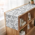 thumbnail image 6 of Boho Grey Floral 48 Inch Table Runner, Vintage Farmhouse Paisley Plant Leaf Farmhouse Dresser Scarf Cotton & Linen Tablerunner for Dining/Kitchen Island/Holiday Party Décor 13" x 48", 6 of 9