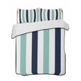 thumbnail image 2 of Turquoise Navy Blue Striped Queen Size Down Alternative Comforter, Lightweight Comforter Quilt Bedding Set with Pillow Shams Farmhouse Stripe Art All Seasons Bed Comforter Duvet Insert 90"x96", 2 of 7