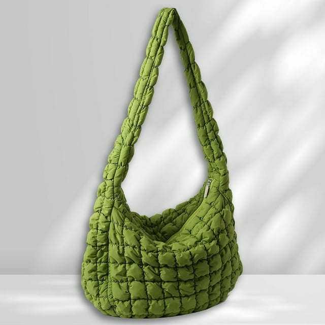 Large Capacity Hobo Bag Solid Color Quilted Satchel Bags for Women Birthday Gift