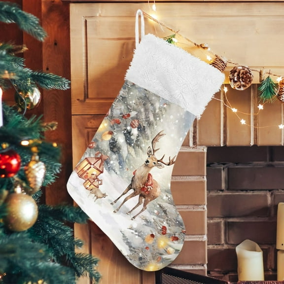 Christmas Trees Deer Snow Gifts Lambs Christmas Stockings Xmas Stocking for Family Holiday Season Party Decorations