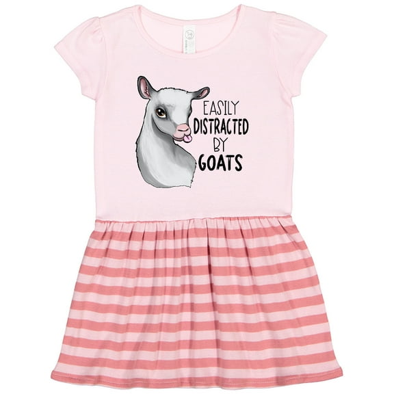 Inktastic Easily Distracted by Goats Cute Goat Gift Toddler Girl Dress