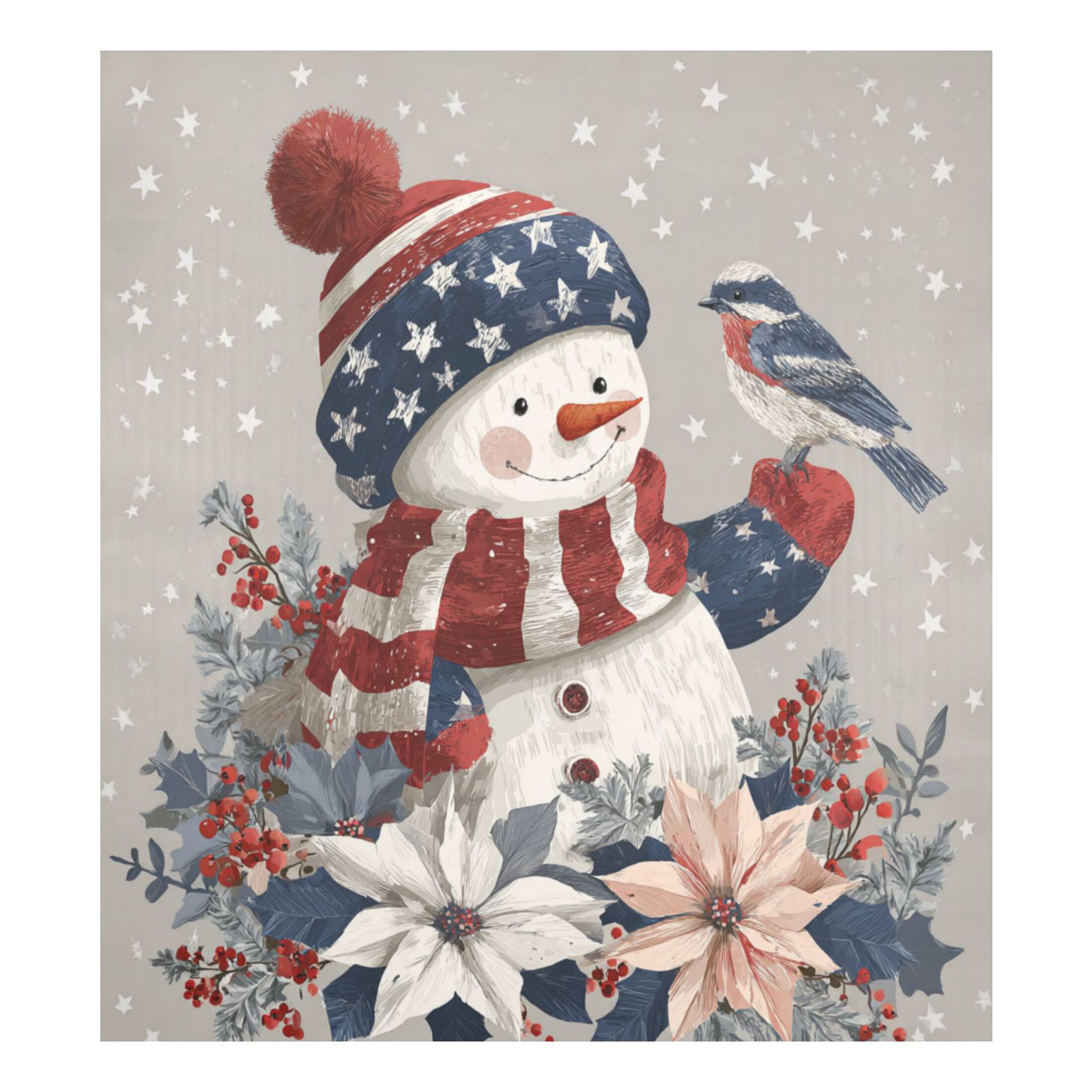Dishwasher Magnetic Refrigerator Magnet Cover Sticker Home Decorative 23"x26" Five-star Flag Snowman