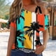 thumbnail image 5 of Tops de Ajuste Suelto para las Mujeres Moda Impresa Doble Suspensión Manga Corta Top Suelto, Blusa Casual Ligera, 5 of 5
