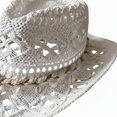 thumbnail image 6 of Jiibva Straw Cowboy Hats for Women Shell Decoration Western Cowgirl Hat Holiday Beach Sun Hat Hollow Out Wide Brim Summer Cowboy Hats for Beach Outdoor, 6 of 7