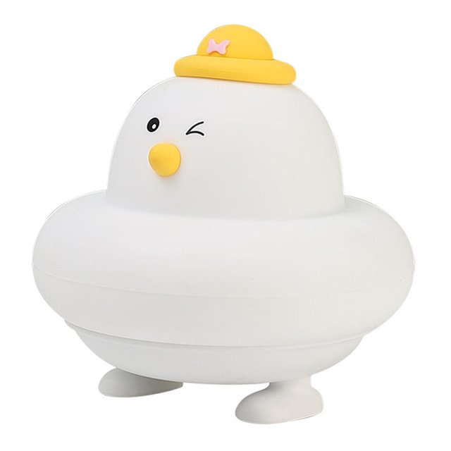Lámpara de mesita de noche recargable por USB con luz nocturna de animales de silicona de dibujos animados para niños Polluelo Yuyangstore Luz nocturna para niños
