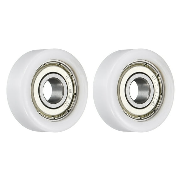 2 Pack 608RS Ball Bearing 8x28x10mm Double Metal Shielded Chrome Steel, White
