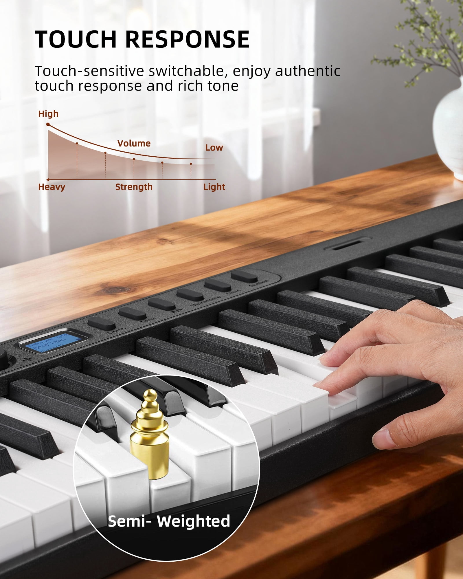 LEKATO Portable Piano Keyboard for Beginners 88 Keys Folding Digital Piano with Sustain Pedal Foldable Electric Piano Keyboard with Semi Weighted Keys Midi Bluetooth