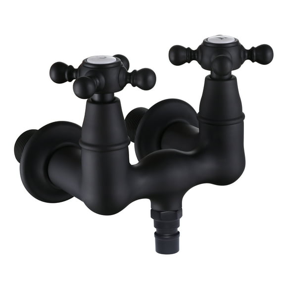 SUMERAIN Vintage Leg Tub Filler 3-3/8-Inch Center Wall Mount Tub Faucet, Cross Handle Matte Black…