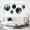 thumbnail image 4 of Designart "Liquid Ink Marbling in Blue and Gold" Abstract Marble Metal Wall Art Set of 5 Piece, 4 of 5