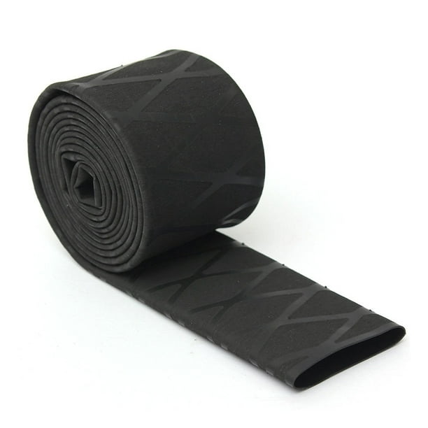 100 * 2cm Non-slip Heat Shrink Wrap Tubing Fishing Rod Handle Insulation  Waterproof Racket Handle Grip (Black)