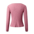 thumbnail image 4 of Womens Cardigan Sweaters Long Sleeve Knit V-Neck Button Down Womens Sweater Open Front Pink Sweaters Fashion Clothing, 4 of 4