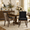Black Leopard Print, variant on Gewnee Set of 2 Side Dining Chairs, Fabric Upholstered High Back Dining Table Chairs with Solid Wood Legs for Dining Room & Kitchen, Black Leopard Print