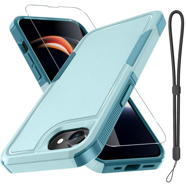 Funda RMOCR para iPhone 16E con protector de pantalla, color verde menta
