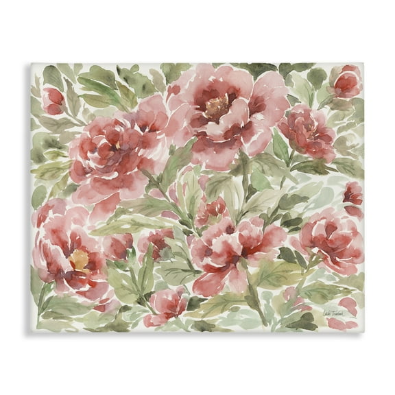 Stupell Industries Pink Peonies Pattern Botanical & Floral Painting Gallery Wrapped Canvas Art Print Wall Art, 20 x 16