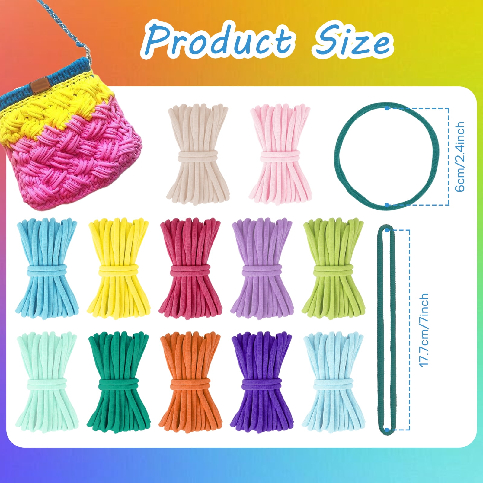 Threns 1000Pcs Refill Loops for 7-Inch Weaving Loom,12 Color Loom Loops for Potholder Making,Durable Nylon Craft Bands for Kids Adults DIY Projects