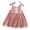 Pink, variant on REDARER Toddler Girls' Linen Blend Tie-Strap Dress with Lace Trim & Pleated Skirt Casual Summer Beach Outfit,6-7 Years