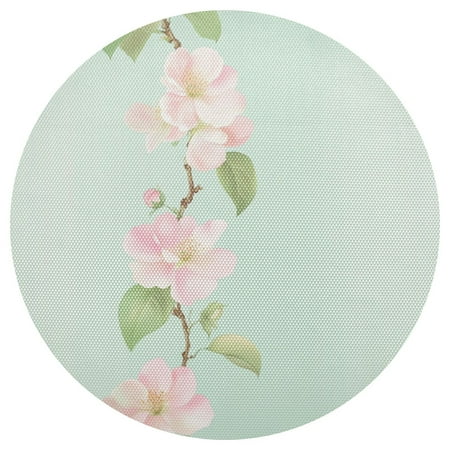 

Peach Blossom Vine 15.4in Diameter PVC Plate Mat Heat-Resistant and Cuttable Kitchen Decor