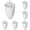 White 6 Packs, variant on Doughnut Maker Machine Mold DIY Tool Kitchen Pastry Making Bake Ware 2PCS,One Size,Orange