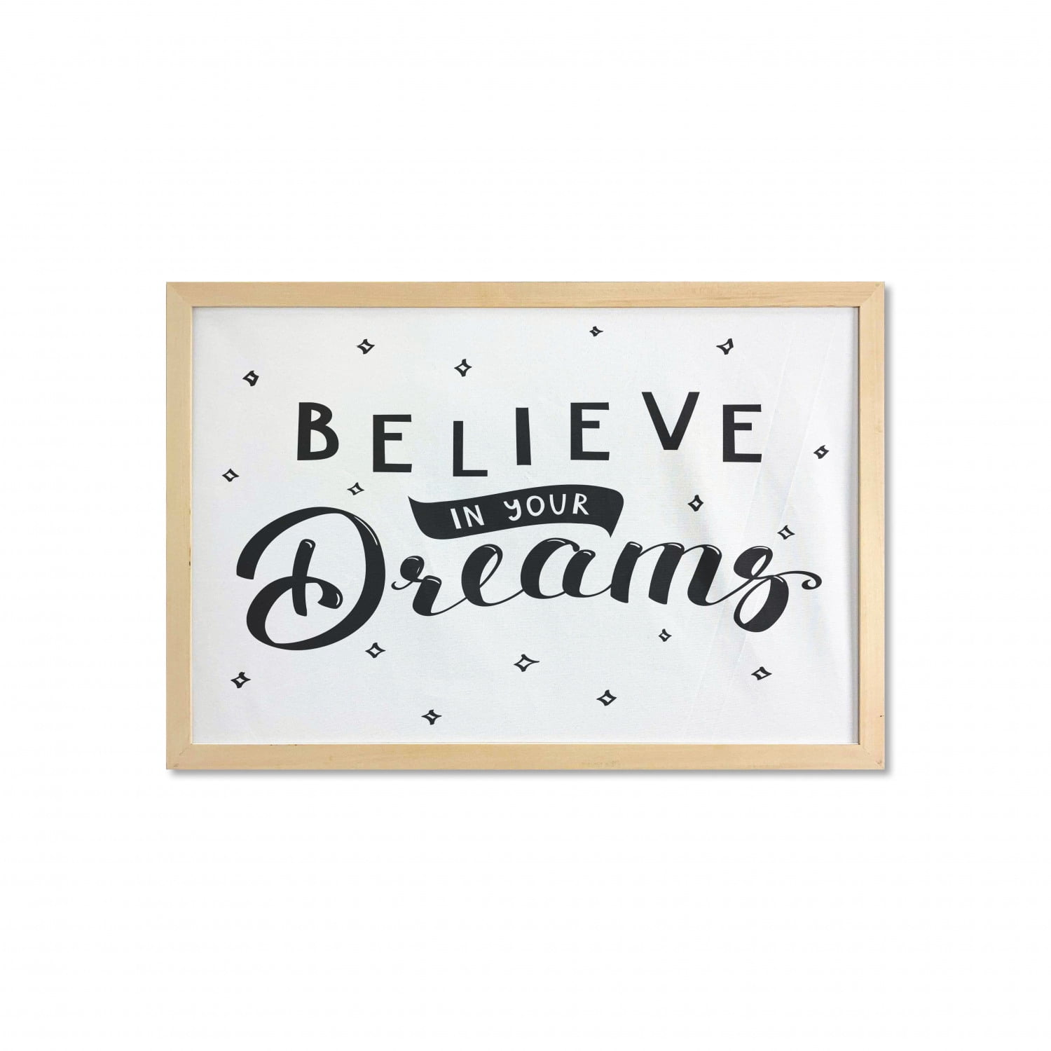 Saying Wall Art with Frame, Phrase About Self Confidence Believe in Your  Dreams Hand Lettering, Printed Fabric Poster for Bathroom Living Room  Dorms,