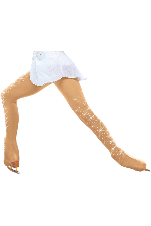 Over the Boot Ice Skating Tights 8832 w/ Crys. on 2 thighs