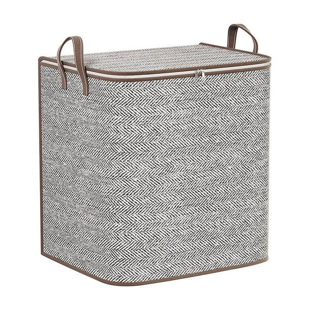 Bolsas de almacenamiento de tela no tejida, bolsa de almacenamiento plegable de gran capacidad con cremallera y asa, bolsa de almacenamiento de tela no tejida, almacenamiento en el hogar, organización