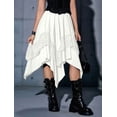 thumbnail image 6 of Women'S Renaissance Flowy Fairy Skirt Y2k Contrast Lace Layered Asymmetrical Midi Skirts Milky White XS, 6 of 9
