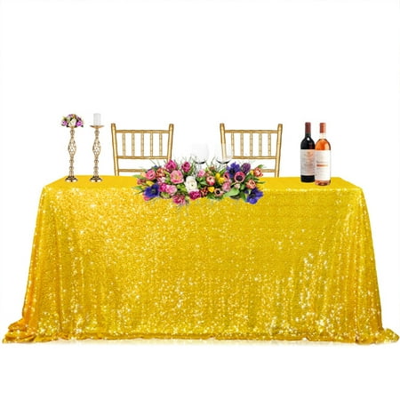 

VIEGINE Glitter Metallic Sequins Tablecloth Overlay Shimmer Drape Rectangular Table Cover for Bridal Shower Decorations Birthday Wedding Dessert Banquet