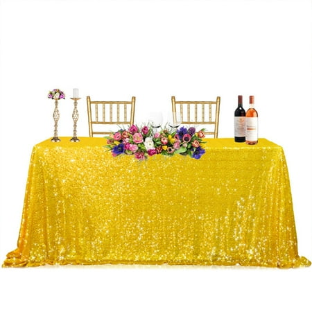 

VIEGINE Glitter Metallic Sequins Tablecloth Overlay Shimmer Drape Rectangular Table Cover for Bridal Shower Decorations Birthday Wedding Dessert Banquet