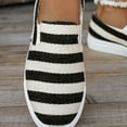 thumbnail image 5 of Leozcaa Women's Slip on Shoes Canvas Sneakers Loafers Fashion Stripe Non Slip Shoes Low Top Casual Shoes, 5 of 9