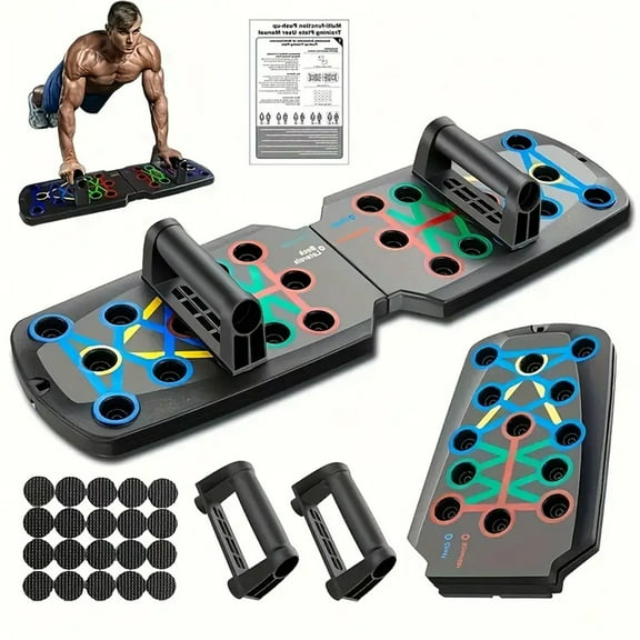 FORICOM Push-up Board, Home Gym, Portable Gym Equipment, Multiple Exercises for Arms, Pectoral Muscles, Back, Anti-slip, Full Body Workout at Home