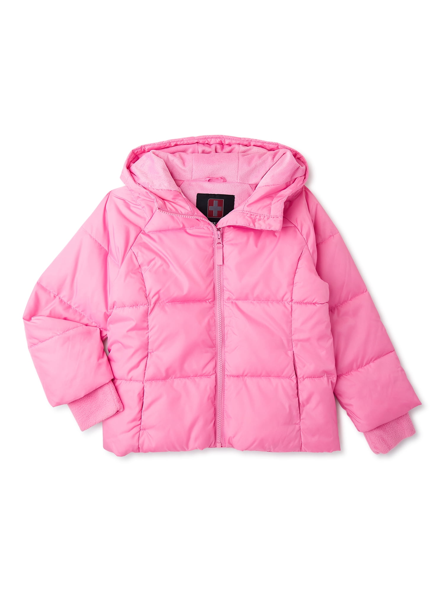 Buy Swiss Tech Girls Winter Puffer Jacket with Hood, Sizes 4-18 & Plus ...