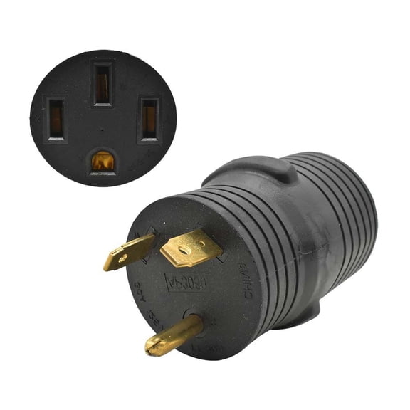 Superior Electric RVA1587 30 Amp Male NEMA TT-30P to 50 Amp Female NEMA 14-50R Adapter Plug for RV