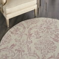 thumbnail image 6 of Nourison Jubilant Distressed Damask Ivory/Pink 5'3" x ROUND Area Rug, (5' Round), 6 of 8