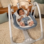 Ingenuity Swing n Go Portable Baby Swing, Chambray Blue, Ages 0-9 Months, Up to 20 Pounds