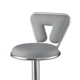 thumbnail image 6 of Poundex F1643 16 x 18 x 34-40 in. Adjustable Height & Swivel Barstool in Gray Faux Leather - Set of 2, 6 of 9