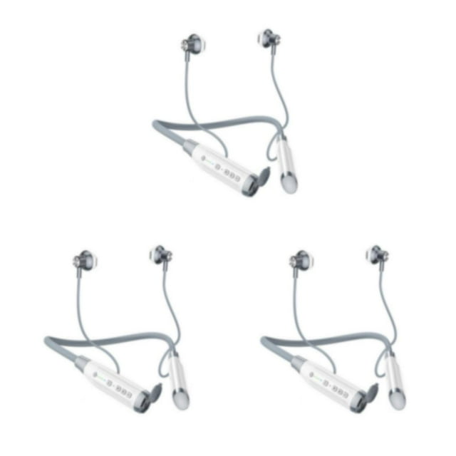 tamizeot Neck Hanging Earphone Wireless Bluetooth-compatible Fast Charging Button Control Replacement Sport Headset Birthday Gift White Type 1 3Set