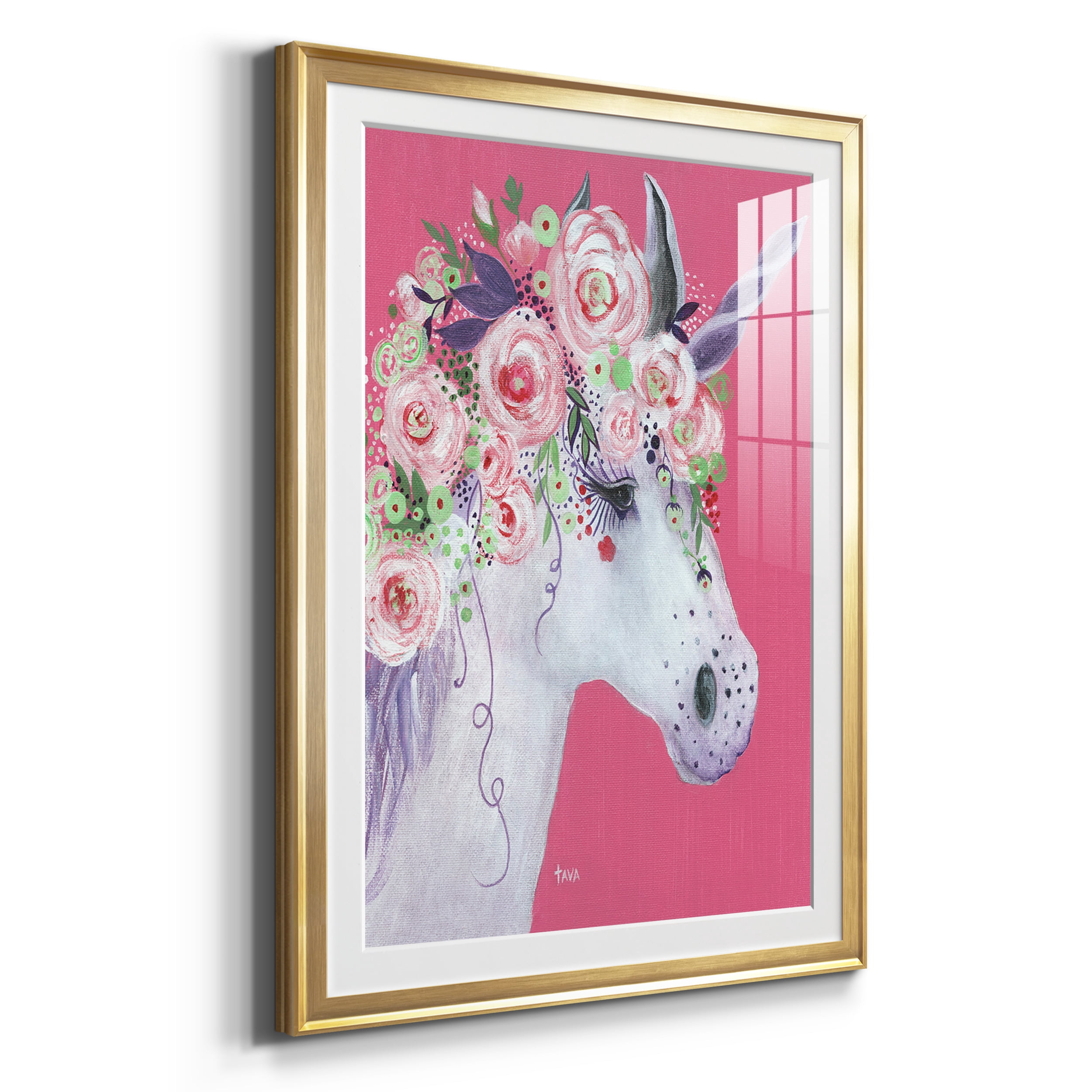 Unicorn II Premium Framed Prints Set of 3 - Ready to Hang - 30.5 x 42.5 Each - Gold Frame