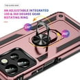 thumbnail image 4 of Feishell Hybrid Armor Phone Case for Motorola Edge (2024),Military Grade Shockproof 360 Rotatable Metal Ring Holder Kickstand Support Magnetic Car Mount Dual Layer Protective Phone Cover,Rosegold, 4 of 7