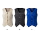 thumbnail image 3 of Chaleco de hombre con botones de Color sólido para adultos, chaleco informal para fiesta, vacaciones, ropa, traje, abrigo, chaqueta de Cosplay Chaquetas de traje, americanas y abrigos Azul L Sonducket AP013947-15, 3 of 6