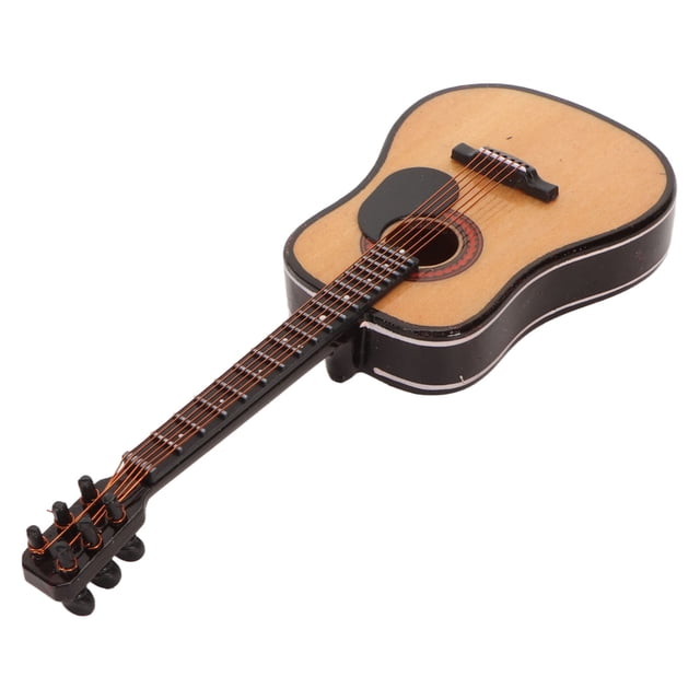Mini Instrumento Musical, Multiusos, Resistente, Decorativo, Respetuoso Con El Medio Ambiente, Superficie Recubierta De Alta Simulación, Modelo De Guitarra De Madera En Miniatura