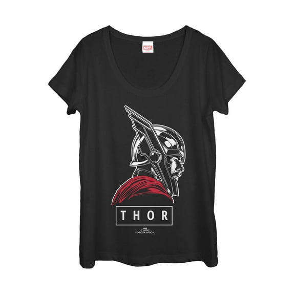 Women's Marvel Thor: Ragnarok Classic Profile  Scoop Neck Black 2X Large