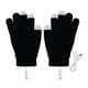 thumbnail image 2 of Guantes calefactables USB de dedos completos para estudiantes, para uso en interiores o trabajo, para mecanografía, térmicos, lavables Negro, 2 of 9