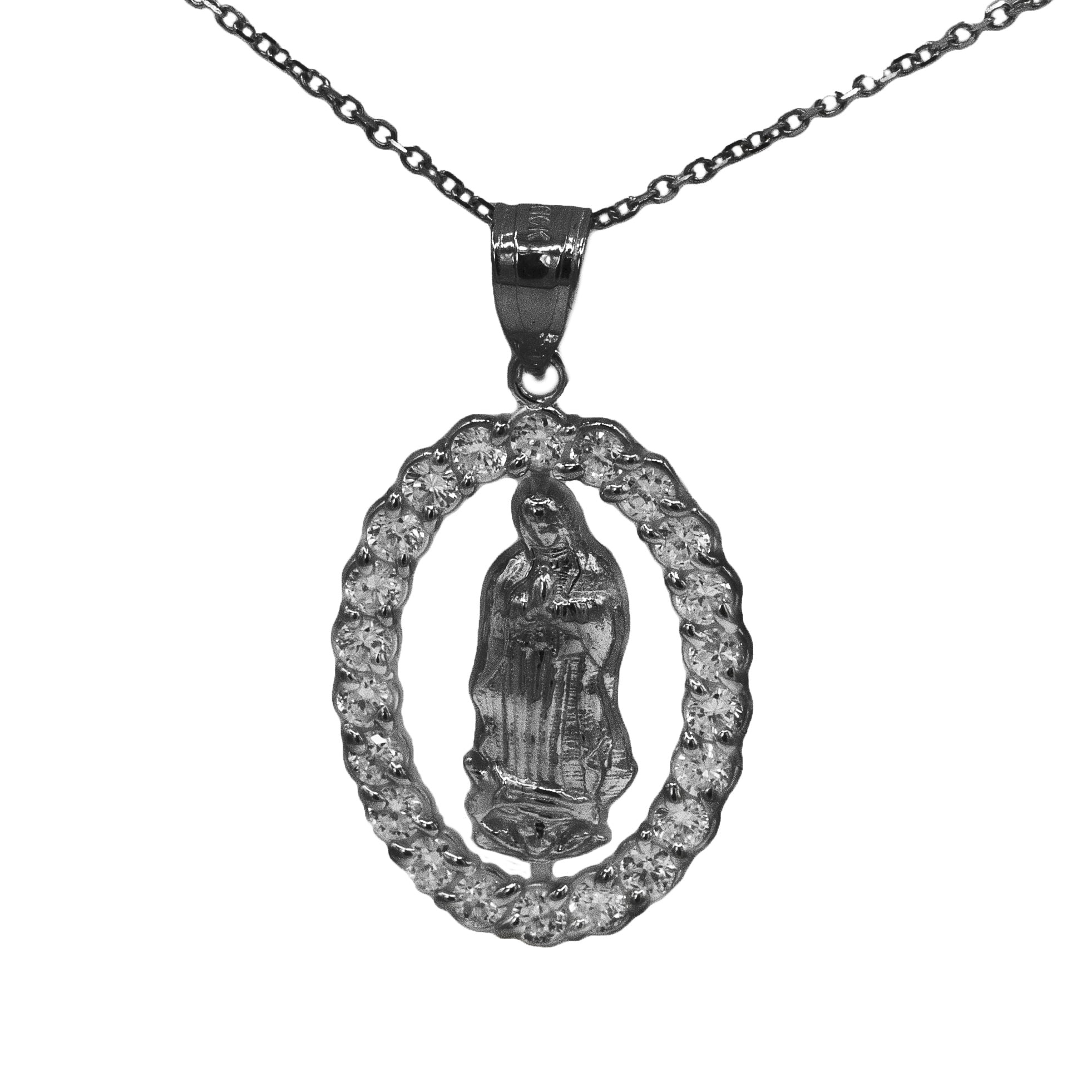VIRGIN OF GUADALUPE Our Lady of Guadalupe Virgin Mary Tile Pendant Necklace