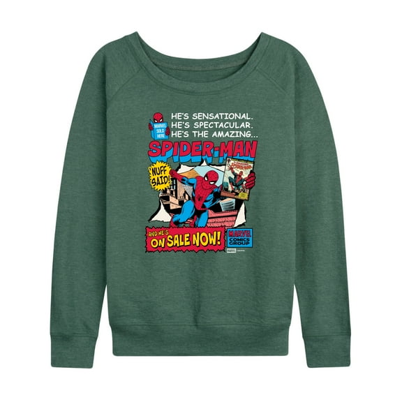 Marvel - Spider-Man He's Sensational Comic - Women's French Terry Long Sleeve Pullover