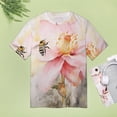 thumbnail image 5 of Bee And Flowers T-Shirts Casual T-Shirt Short Sleeve Women Trendy Tshirt Beach Custom Tops, 5 of 5