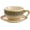Embossed Vintage, variant on Vintage Design 12 oz Ceramic Latte Art Cappuccino Barista Cup with Saucer (Beige)