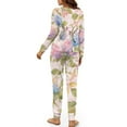 thumbnail image 5 of DISNIMO Hummingbird Flower Print Lounge Sets for Women Long Sleeve Sleepwear Pullover Top Long Pants Pajama Set Crew Neck Nightwear Casual Fashion Pajama Outfits 2 Piece Pjs Sets, M, 5 of 7