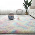 thumbnail image 4 of Fuzzy Abstract Area Rugs, Cozy Furry Rugs Plush Throw Rug Shaggy Decorative Accent Rug Indoor Home Floor Carpet for Bedroom Living Room Fluffy Shag Fur Rug for Kids Nursery Dorm Room, 4 of 7