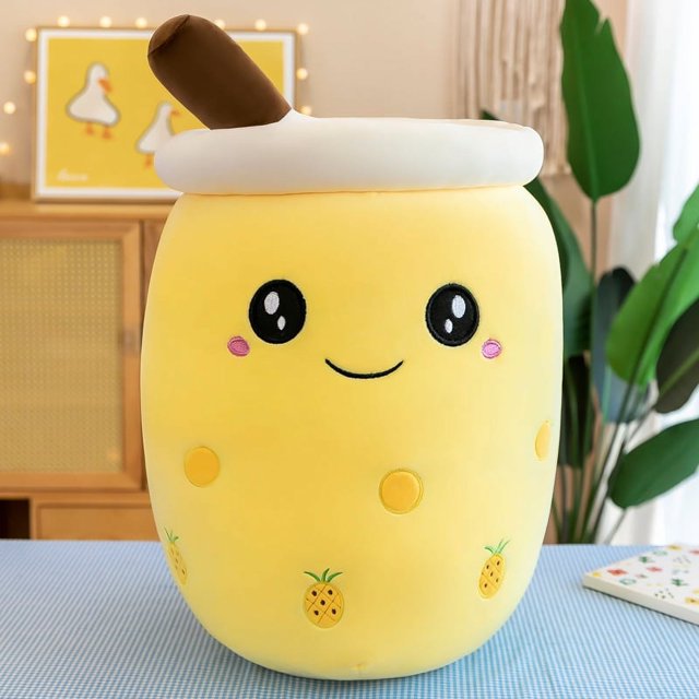 Simulation fruit milk tea cup pillow plush toy large bubble tea Doll Doll Gift DMH